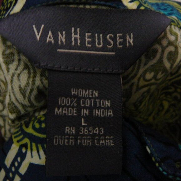 Van Heusen Women's Sleeveless Green & Blue Patterned Top & Matching Skirt Set - Picture 6 of 7